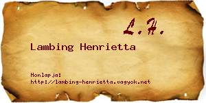 Lambing Henrietta névjegykártya