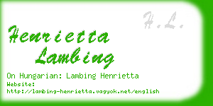 henrietta lambing business card